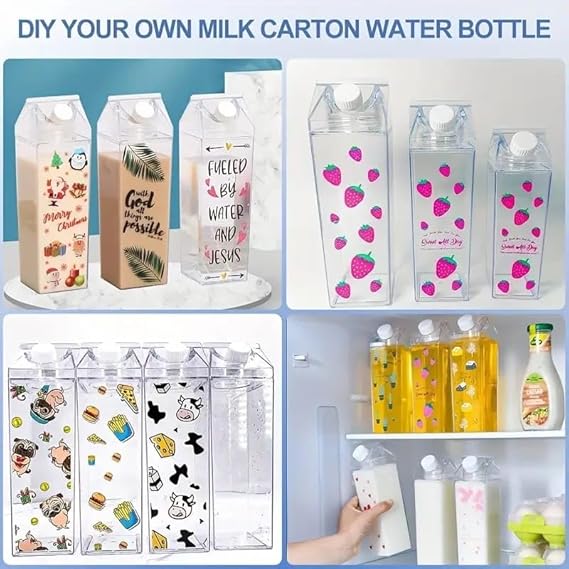 1-Liter Acrylic Food Grade Milk Bottle