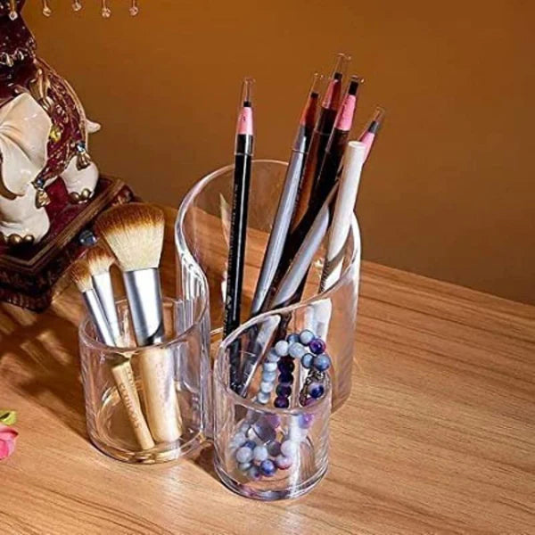 Transparent Acrylic Cosmetic Organizer - Makeup Brush, Lipstick, and Beauty Storage Holder