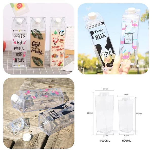 1-Liter Acrylic Food Grade Milk Bottle
